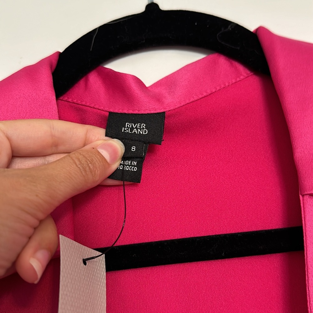 River Island Pink Satin Dress - Size 8 (UK) - Picture 6 of 7